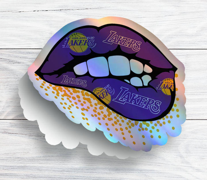 Los Angeles Lakers Lip Sticker - Holographic or Glossy - Waterproof - Great Gift NBA Stickers - Rozovy