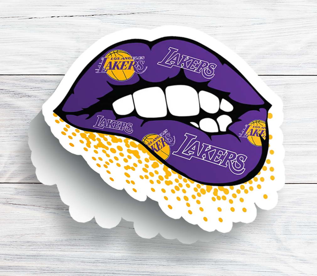 Los Angeles Lakers Lip Sticker - Holographic or Glossy - Waterproof - Great Gift NBA Stickers - Rozovy