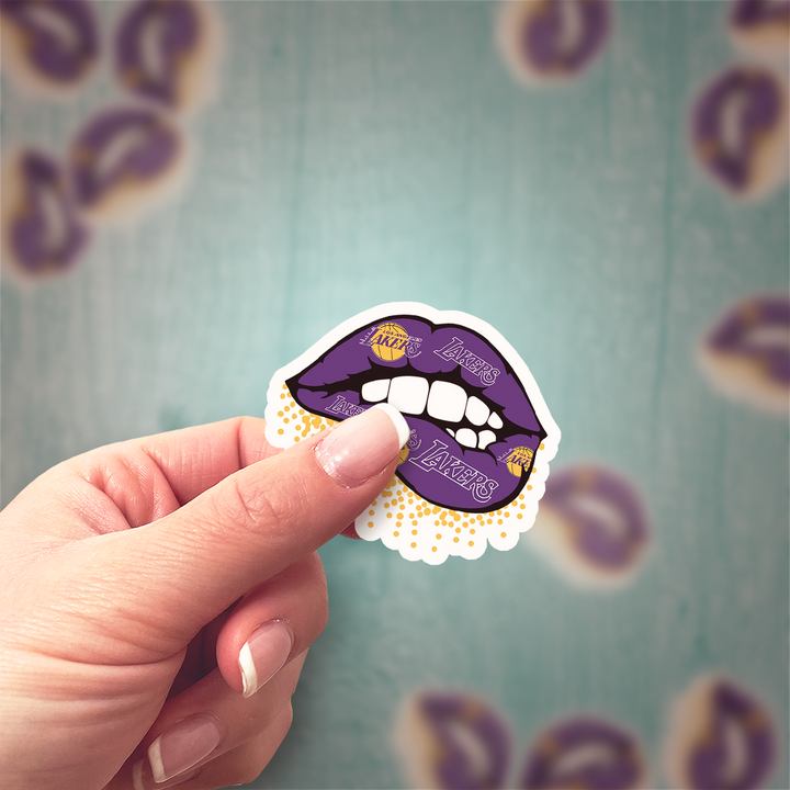 Los Angeles Lakers Lip Sticker - Holographic or Glossy - Waterproof - Great Gift NBA Stickers - Rozovy