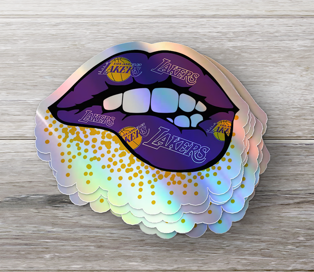 Los Angeles Lakers Lip Sticker - Holographic or Glossy - Waterproof - Great Gift NBA Stickers - Rozovy