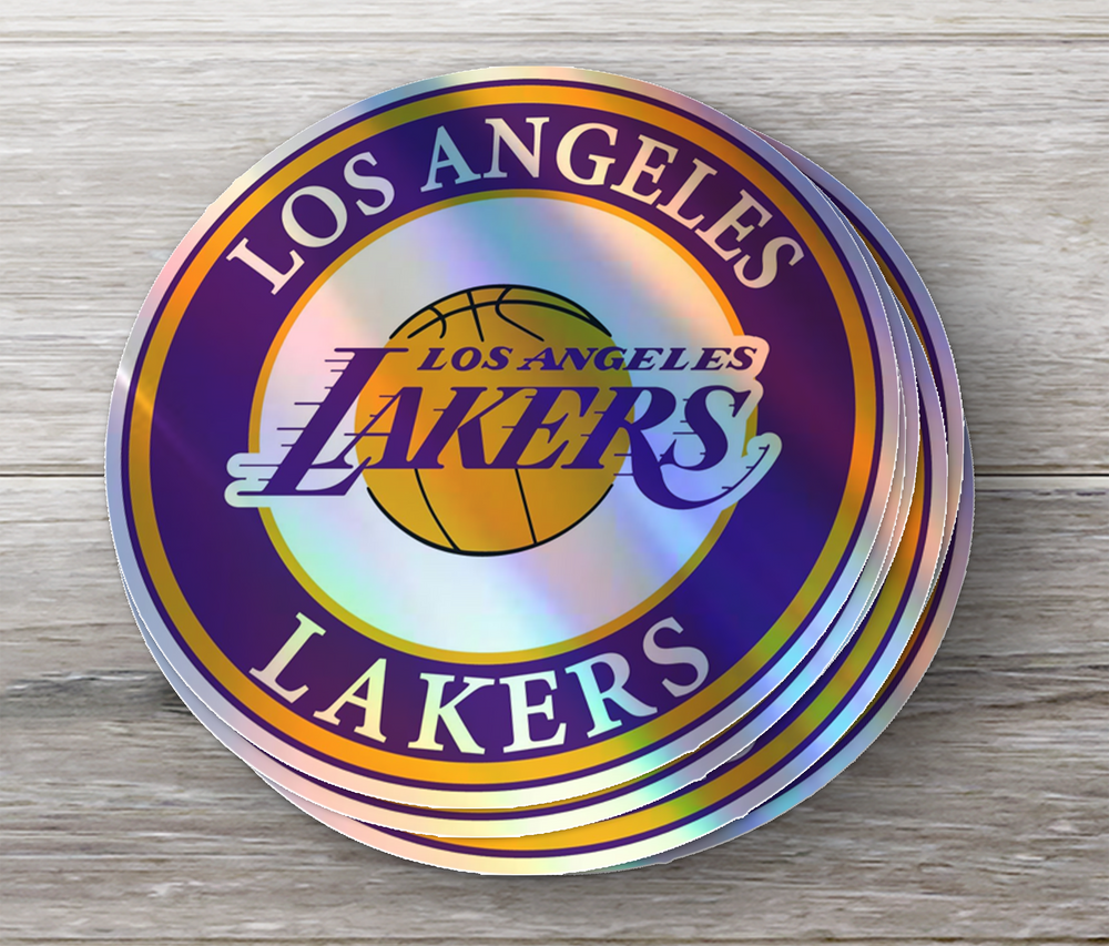 Los Angeles Lakers Round Sticker - Holographic or Glossy - Waterproof - Great Gift NBA Stickers - Rozovy