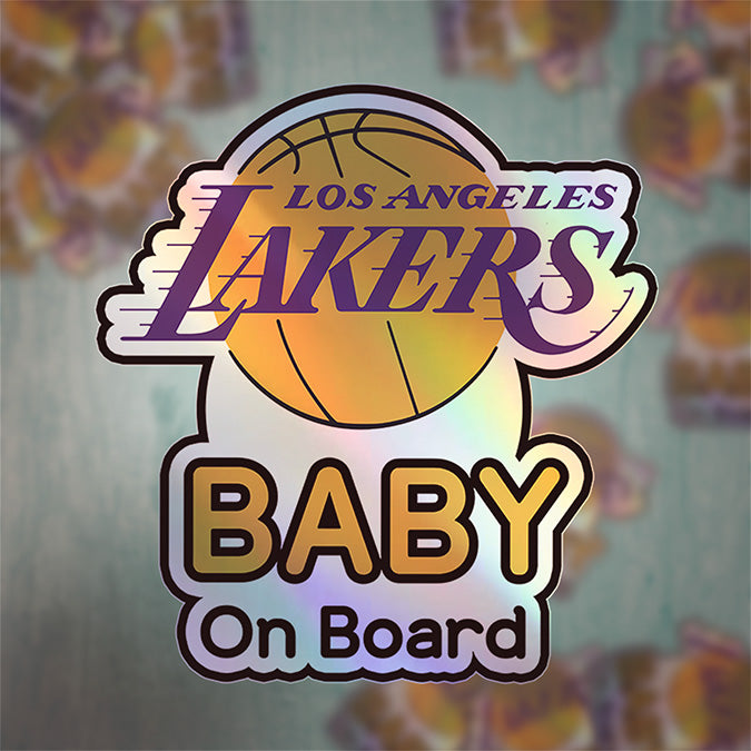 Baby on Board Sticker - Los Angeles Lakers Fan Design - Car Window Decal - Baby Safety Sign - Basketball Team Inspired Sticker - NBA Kids Car Accessories