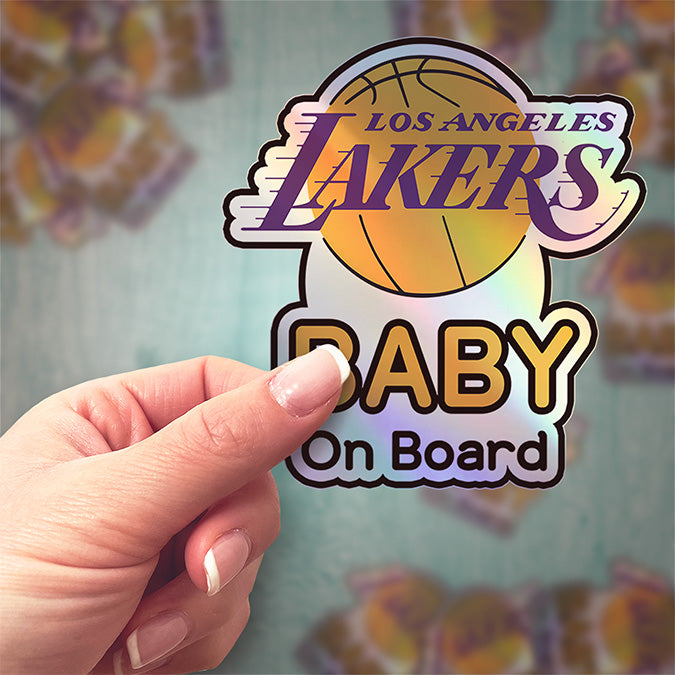 Baby on Board Sticker - Los Angeles Lakers Fan Design - Car Window Decal - Baby Safety Sign - Basketball Team Inspired Sticker - NBA Kids Car Accessories