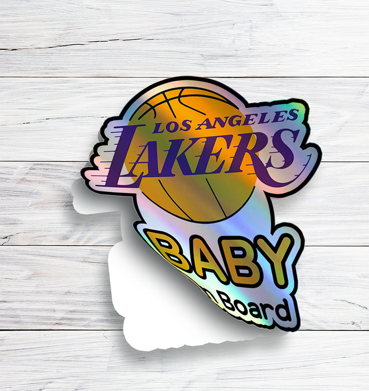 Baby on Board Sticker - Los Angeles Lakers Fan Design - Car Window Decal - Baby Safety Sign - Basketball Team Inspired Sticker - NBA Kids Car Accessories