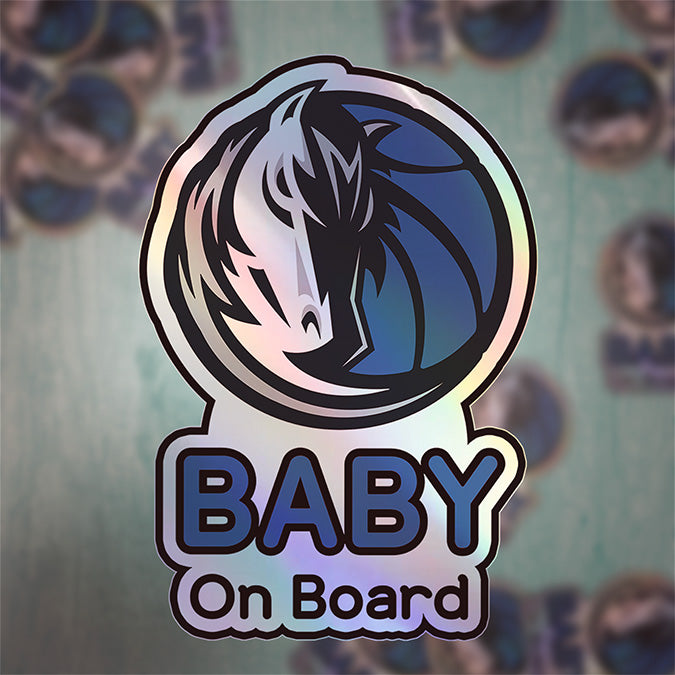 Dallas Mavericks Baby on Board Sticker - NBA Car Decal