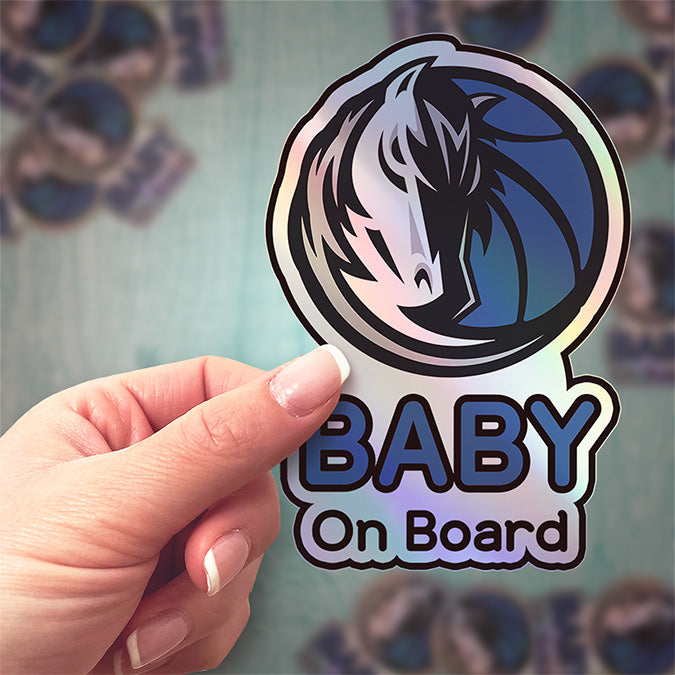 Dallas Mavericks Baby on Board Sticker - NBA Car Decal