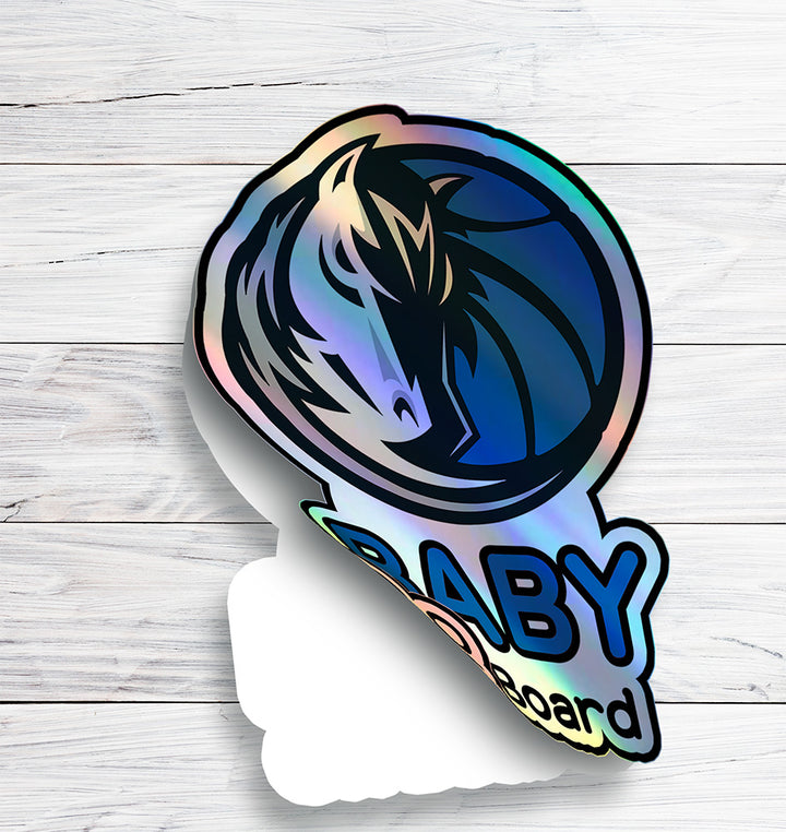 Dallas Mavericks Baby on Board Sticker - NBA Car Decal