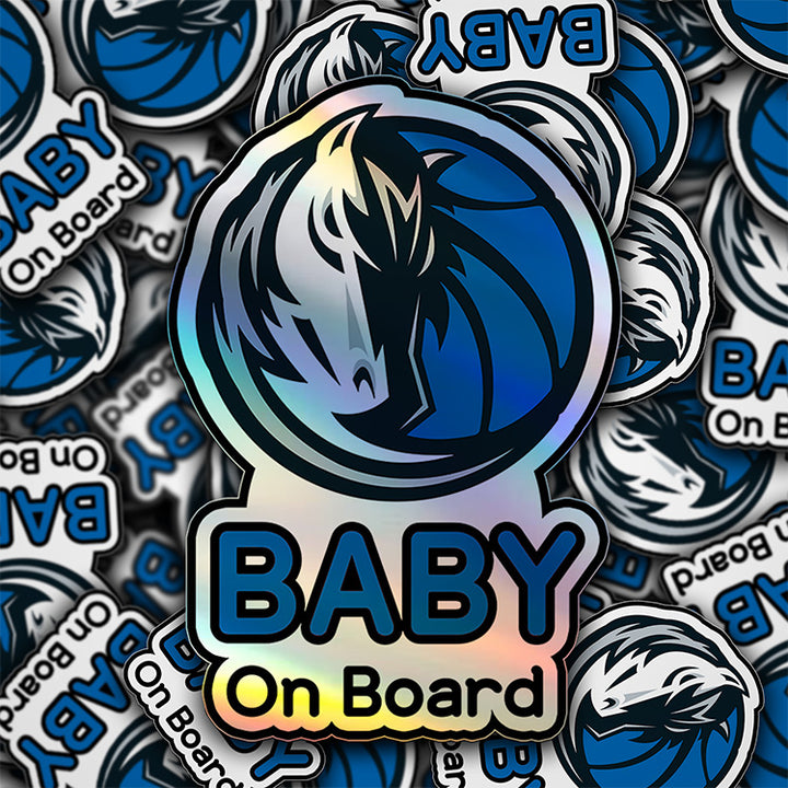 Dallas Mavericks Baby on Board Sticker - NBA Car Decal