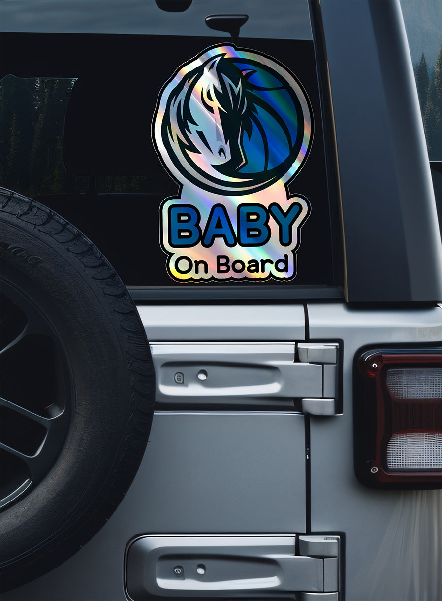 Dallas Mavericks Baby on Board Sticker - NBA Car Decal