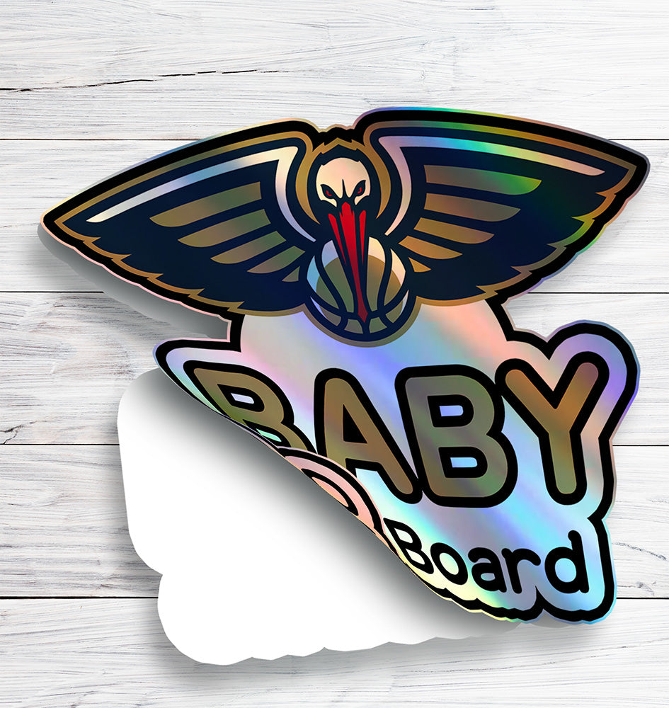 New Orleans Pelicans Baby on Board Sticker - NBA Car Decal