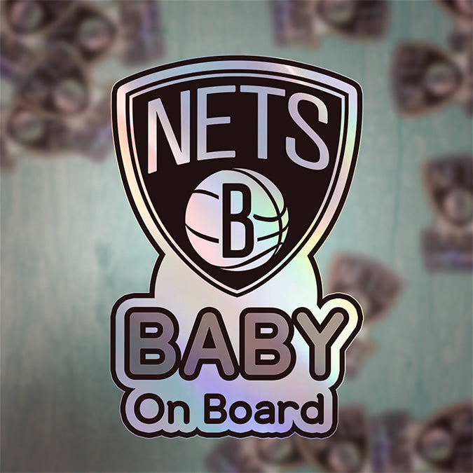 Brooklyn Nets Baby On Board Sticker - NBA Car Decal