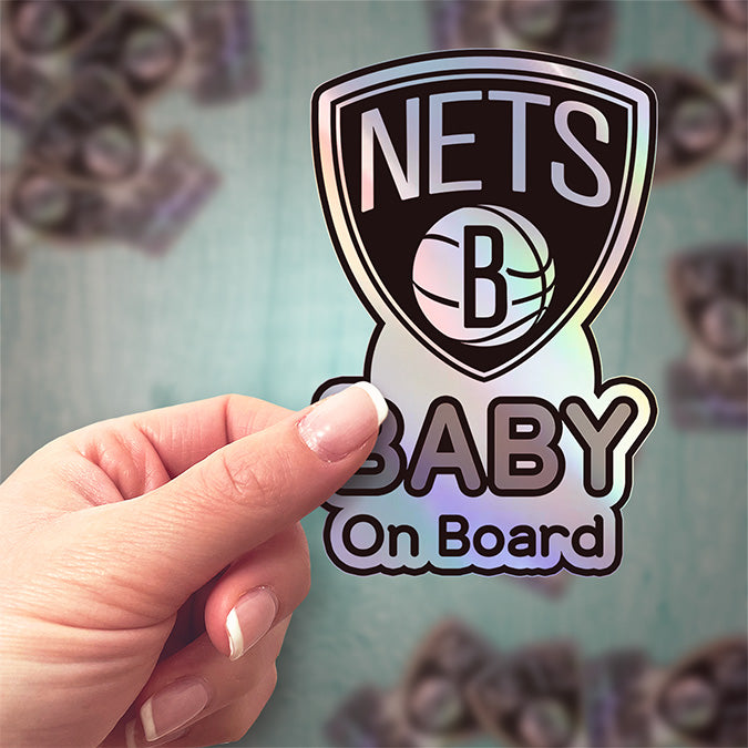 Brooklyn Nets Baby On Board Sticker - NBA Car Decal