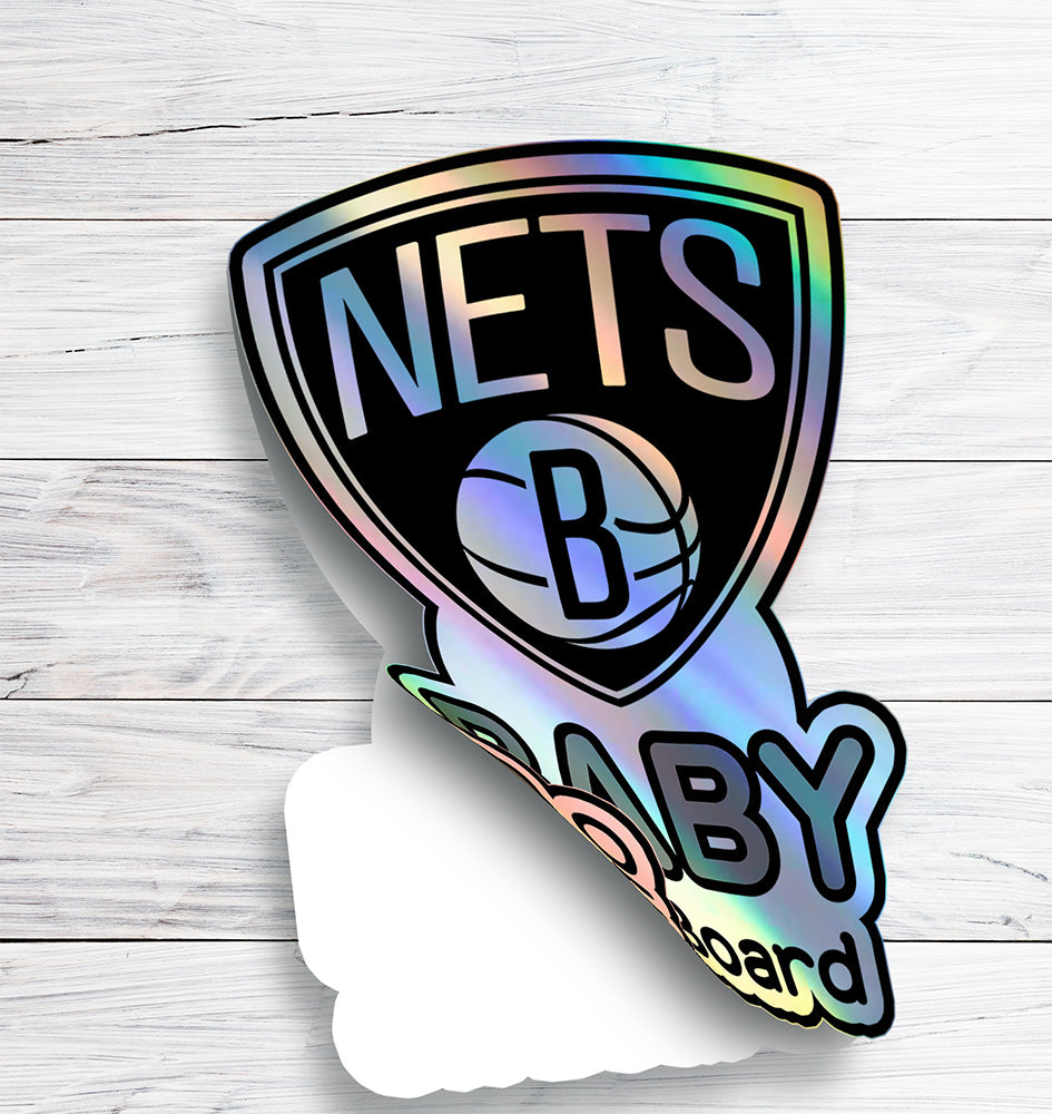 Brooklyn Nets Baby On Board Sticker - NBA Car Decal