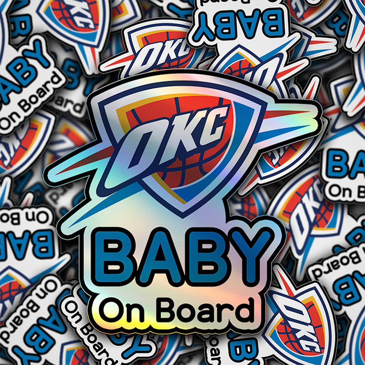 Oklahoma City Thunder Baby on Board Sticker - NBA Car Decal