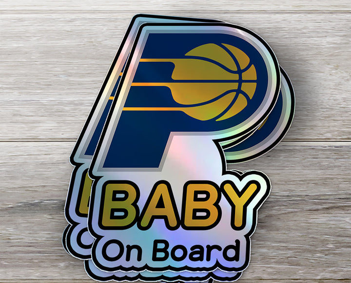 Indiana Pacers Baby on Board Sticker - NBA Car Decal