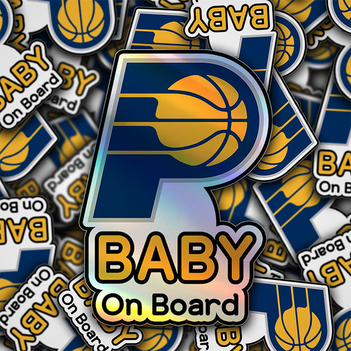 Indiana Pacers Baby on Board Sticker - NBA Car Decal