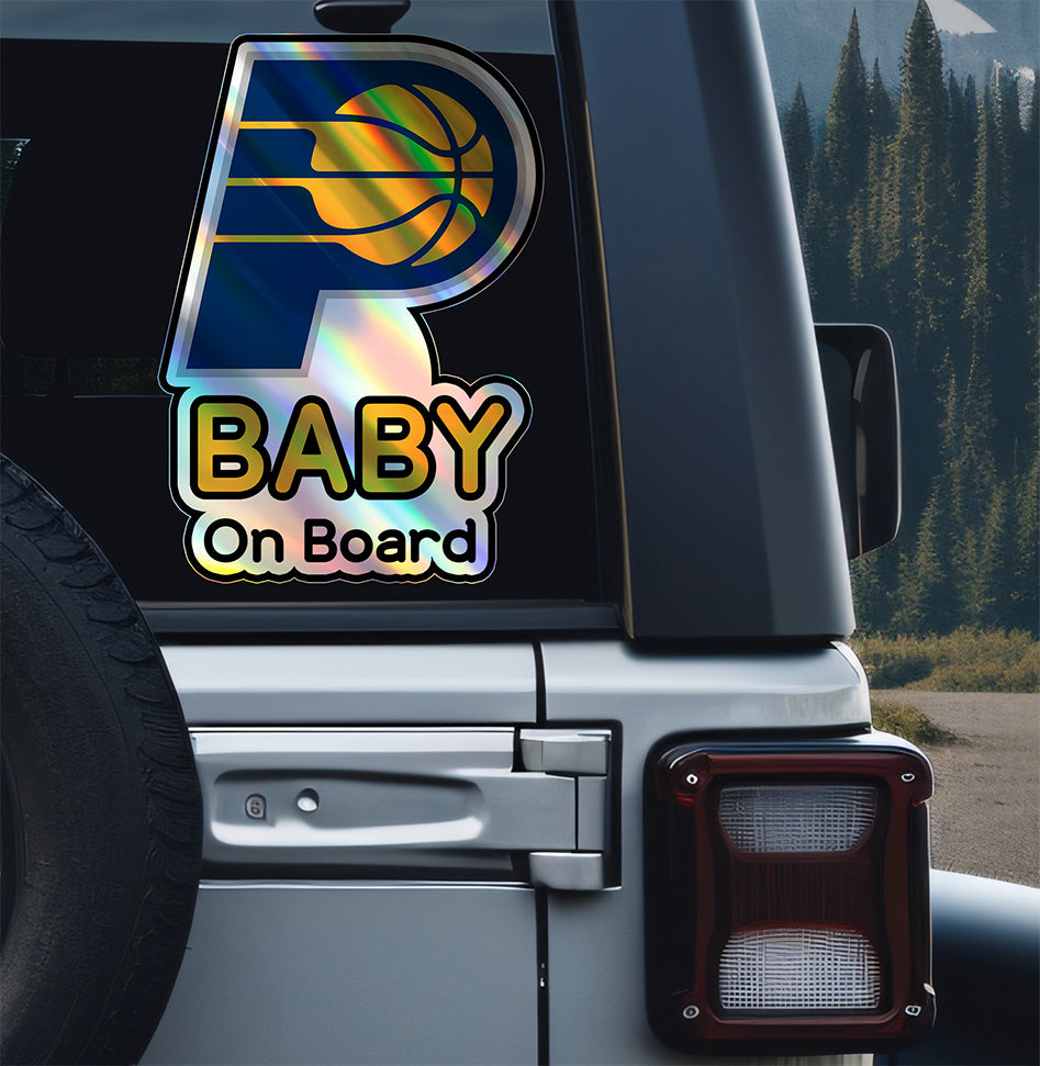 Indiana Pacers Baby on Board Sticker - NBA Car Decal