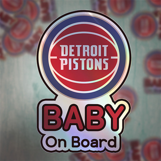 Detroit Pistons Baby on Board Sticker - NBA Car Decal