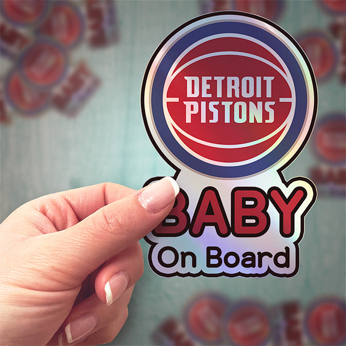 Detroit Pistons Baby on Board Sticker - NBA Car Decal