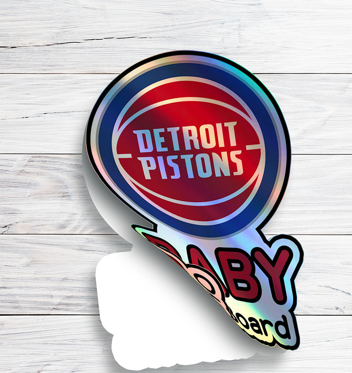 Detroit Pistons Baby on Board Sticker - NBA Car Decal