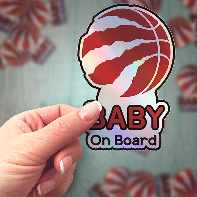 Toronto Raptors Baby on Board Sticker - NBA Car Decal