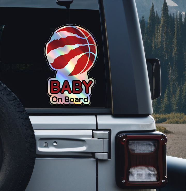 Toronto Raptors Baby on Board Sticker - NBA Car Decal