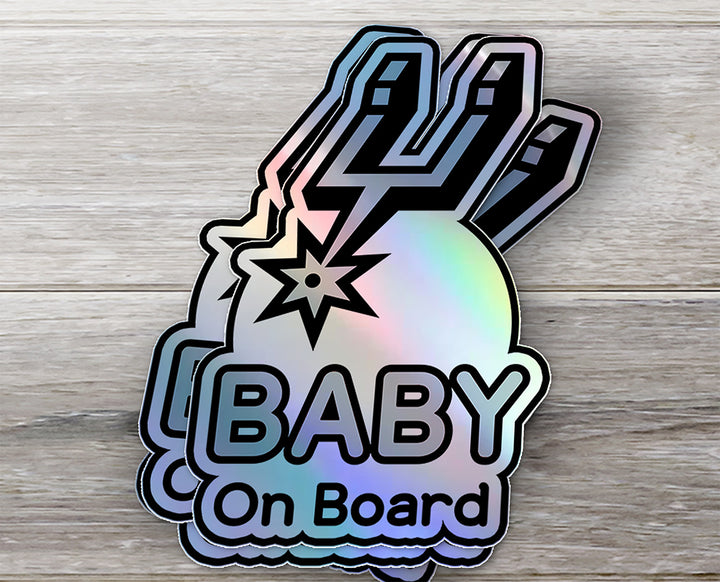 San Antonio Spurs Baby on Board Sticker - NBA Car Decal