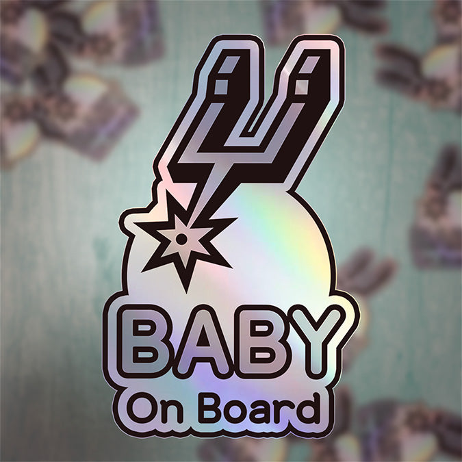 San Antonio Spurs Baby on Board Sticker - NBA Car Decal