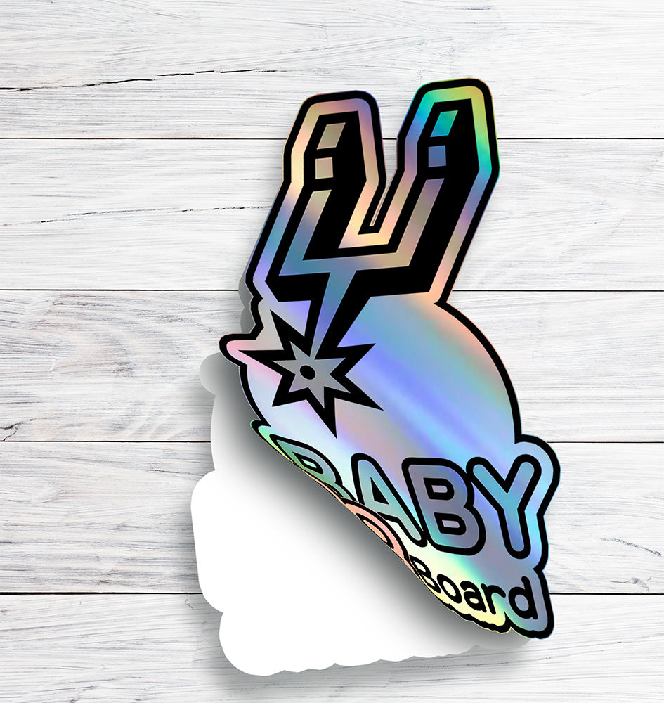 San Antonio Spurs Baby on Board Sticker - NBA Car Decal