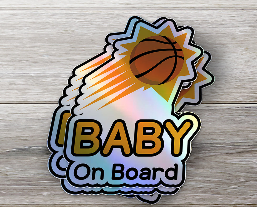 Phoenix Suns Baby on Board Sticker - NBA Car Decal