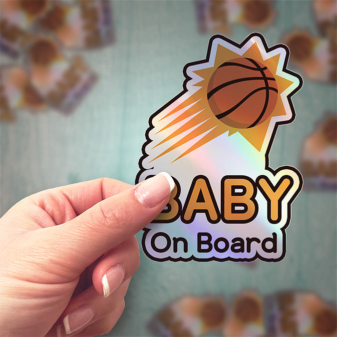 Phoenix Suns Baby on Board Sticker - NBA Car Decal