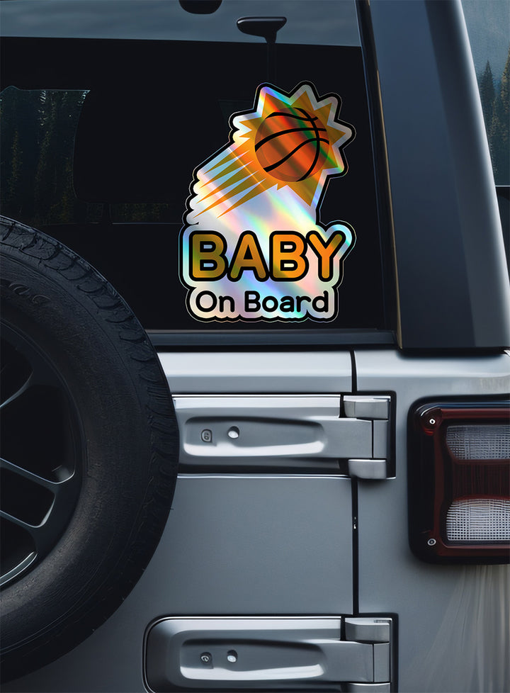 Phoenix Suns Baby on Board Sticker - NBA Car Decal