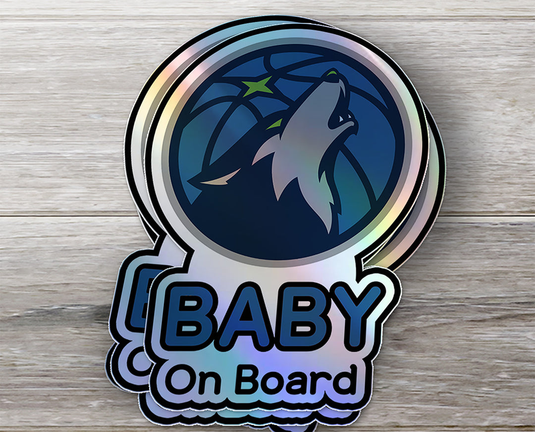 Minnesota Timberwolves Baby on Board Sticker - NBA Car Decal