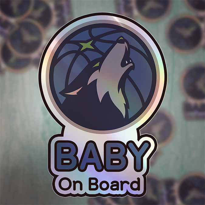 Minnesota Timberwolves Baby on Board Sticker - NBA Car Decal