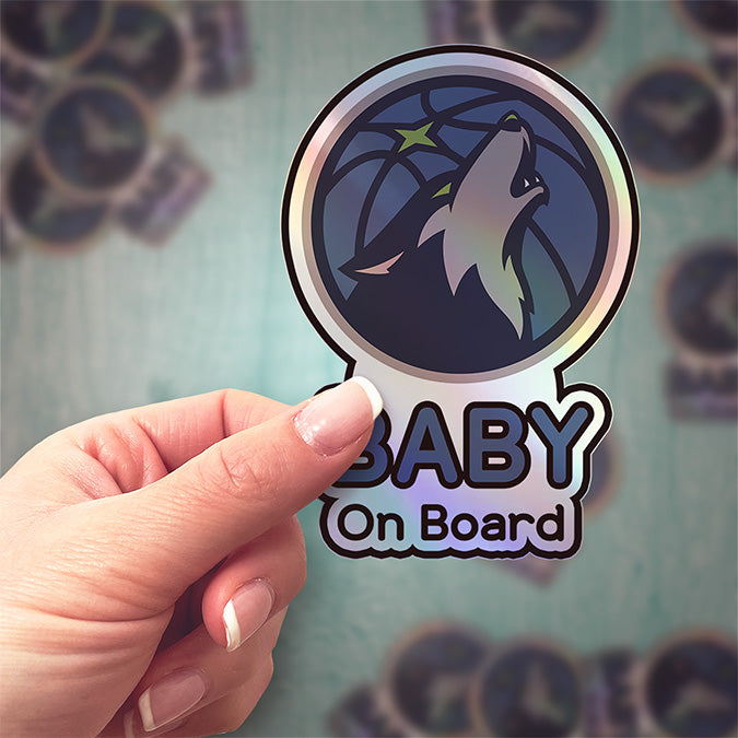 Minnesota Timberwolves Baby on Board Sticker - NBA Car Decal