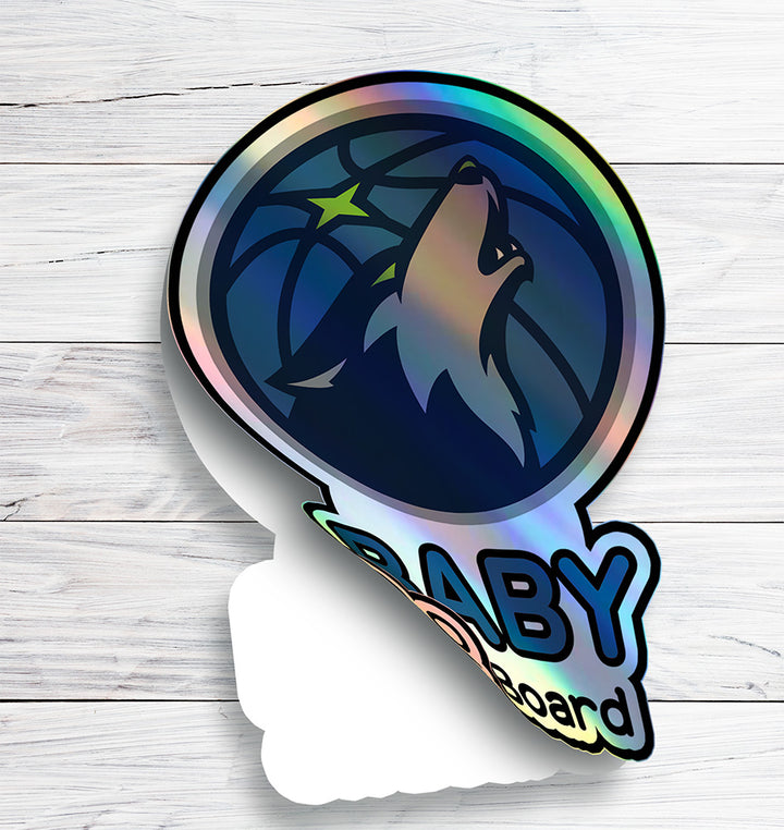 Minnesota Timberwolves Baby on Board Sticker - NBA Car Decal