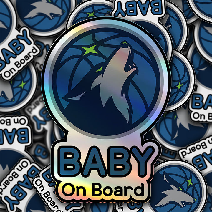 Minnesota Timberwolves Baby on Board Sticker - NBA Car Decal