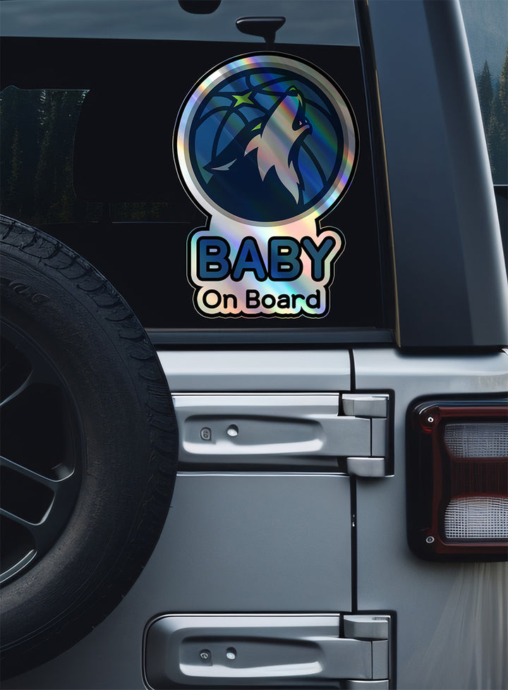 Minnesota Timberwolves Baby on Board Sticker - NBA Car Decal