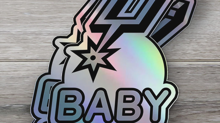 San Antonio Spurs Baby on Board Sticker - NBA Car Decal