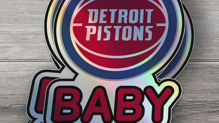 Detroit Pistons Baby on Board Sticker - NBA Car Decal