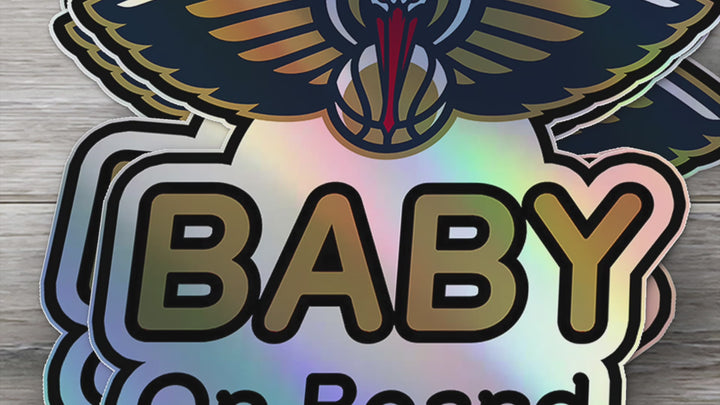 New Orleans Pelicans Baby on Board Sticker - NBA Car Decal