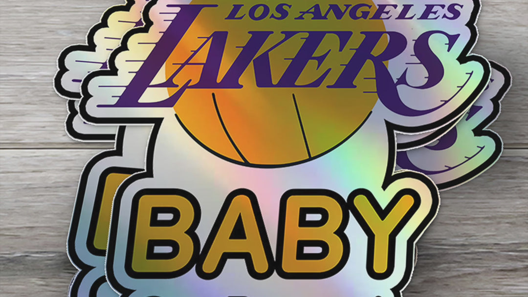 Baby on Board Sticker - Los Angeles Lakers Fan Design - Car Window Decal - Baby Safety Sign - Basketball Team Inspired Sticker - NBA Kids Car Accessories