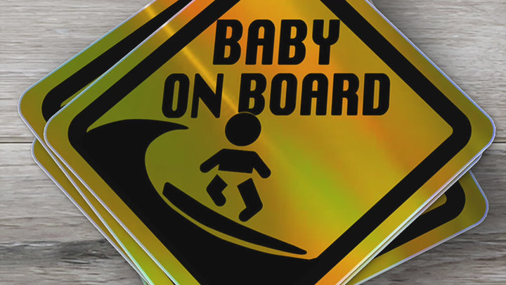 Surfing Baby On Board Sticker Surfing Baby On Board