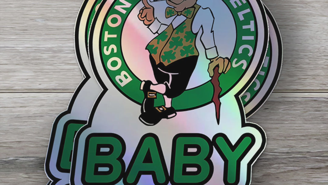 Boston Celtics Baby on Board Sticker - NBA Car Decal