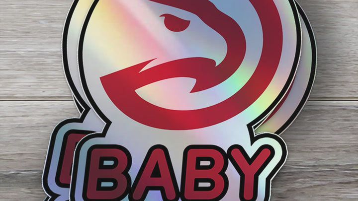 Atlanta Hawks Baby on Board Sticker - NBA Car Decal