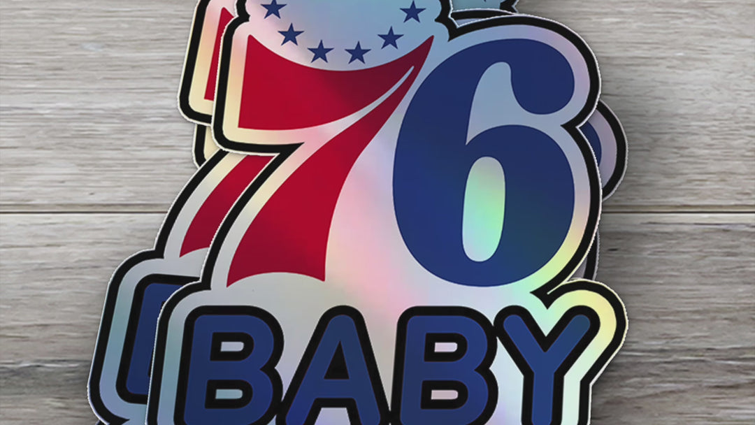 Philadelphia 76ers Baby on Board Sticker - NBA Car Decal